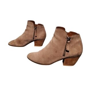 Frye Beige Leather Zip-Up Ankle Booties Boots Women's Size 8M